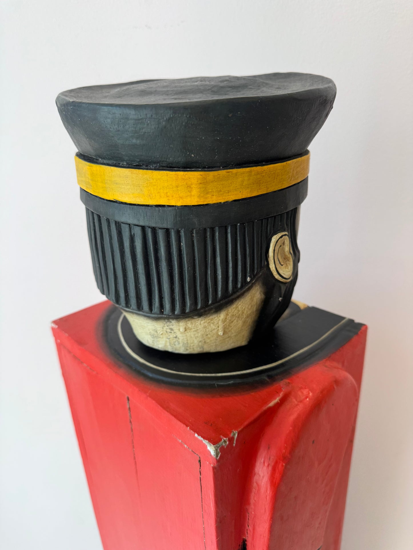 Vintage Folk Art Wooden Captain Cabinet