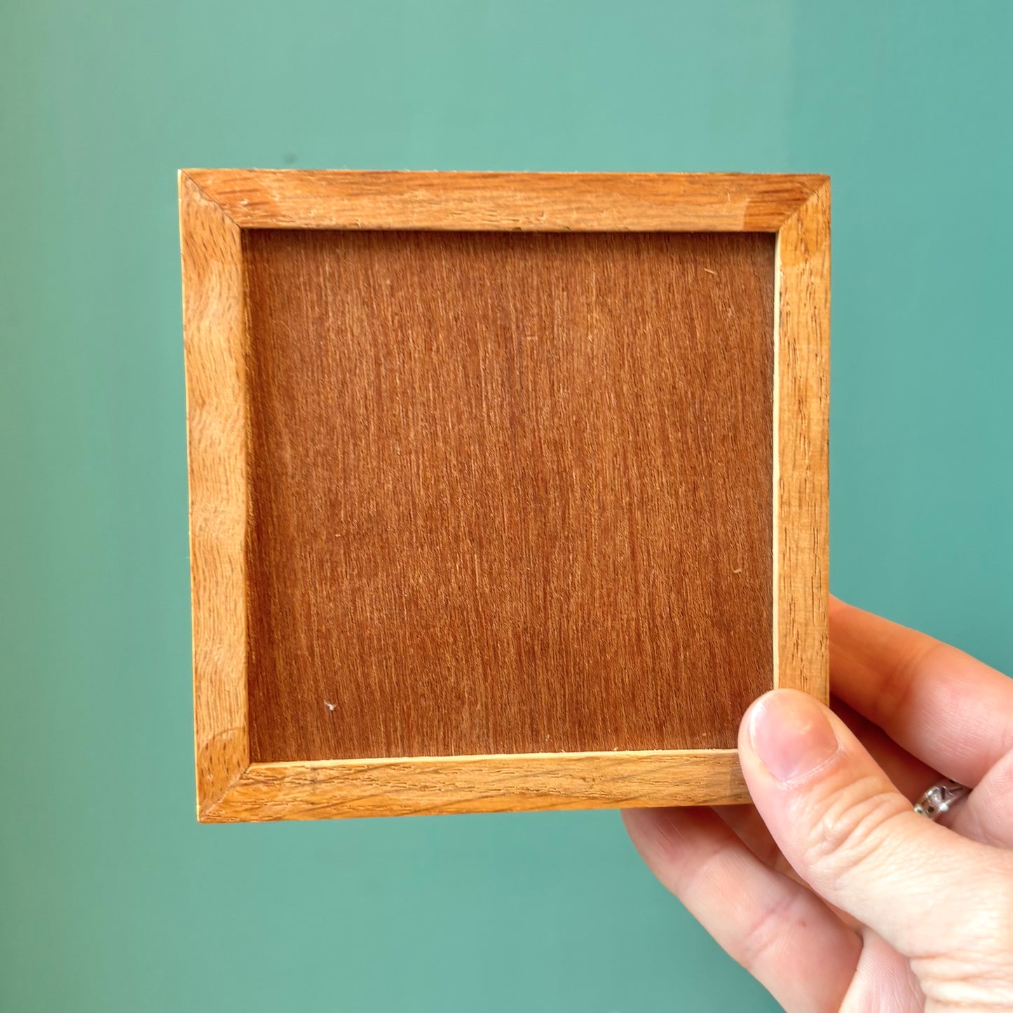 Vintage Small Square Wooden Storage Box