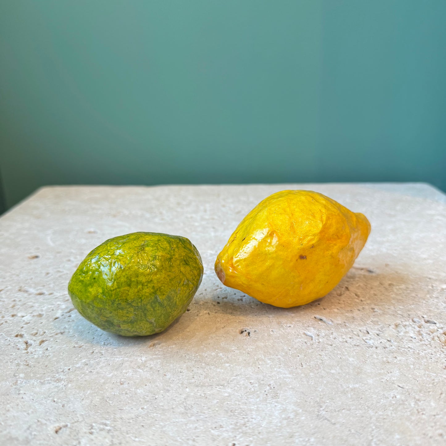 Vintage Paper Mache Lemon and Lime Set