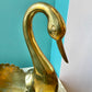 Vintage Brass Swan Planter