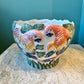 Vintage Portuguese Hand Painted Parrot Planter Bowl