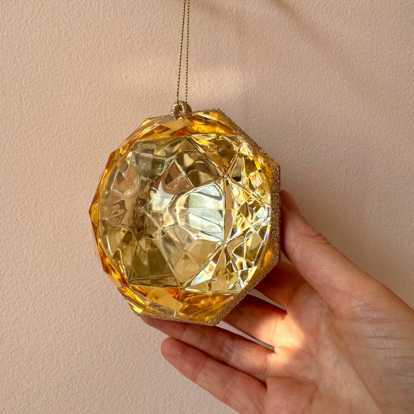 Yellow Acrylic Gem Ornament