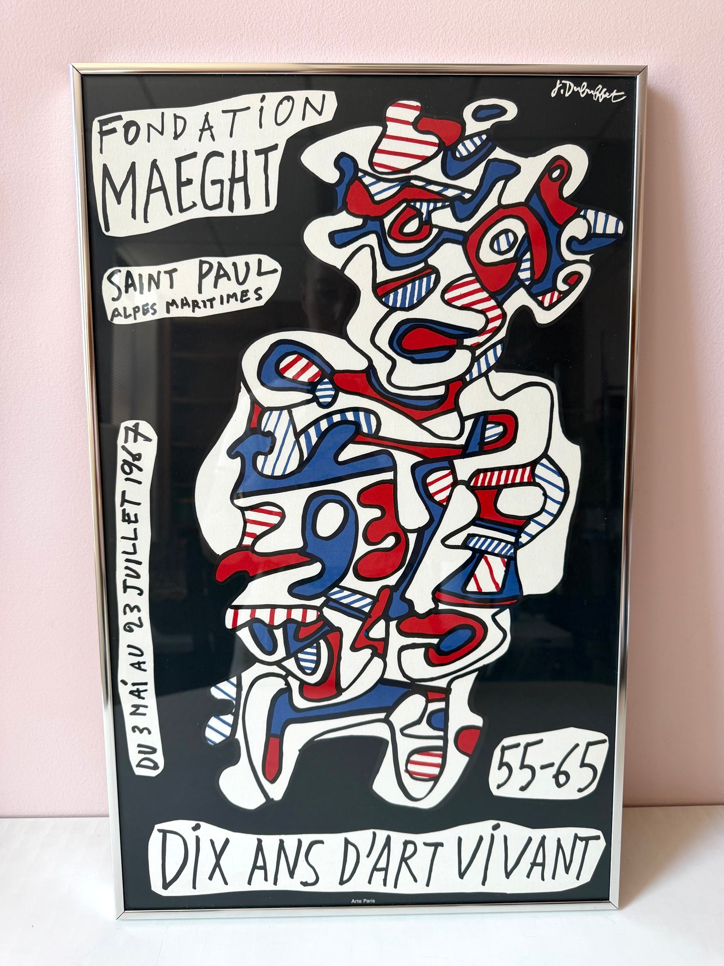 Original 1967 Framed Vintage Jean Dubuffet Exhibition Poster/Lithograph