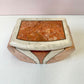 Vintage Maitland Smith Style Pink and Cream Tessellated Stone Box