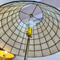 Vintage Capiz Shell Floor Lamp with Sheaf of Wheat Table