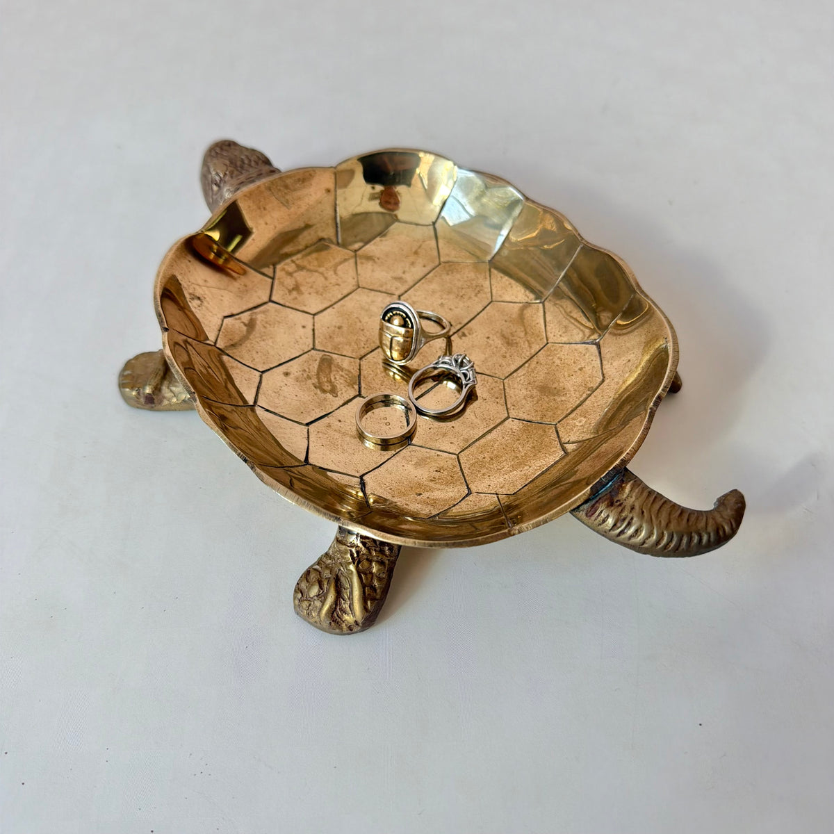 Vintage Brass Turtle Catchall Dish