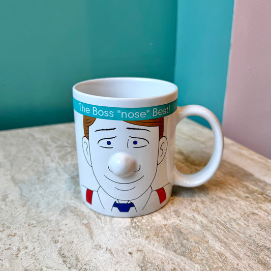 Vintage Ceramic ‘The Boss Nose Best’ Coffee Mug by Ganz