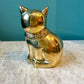 Vintage Seated Brass Cat Statue