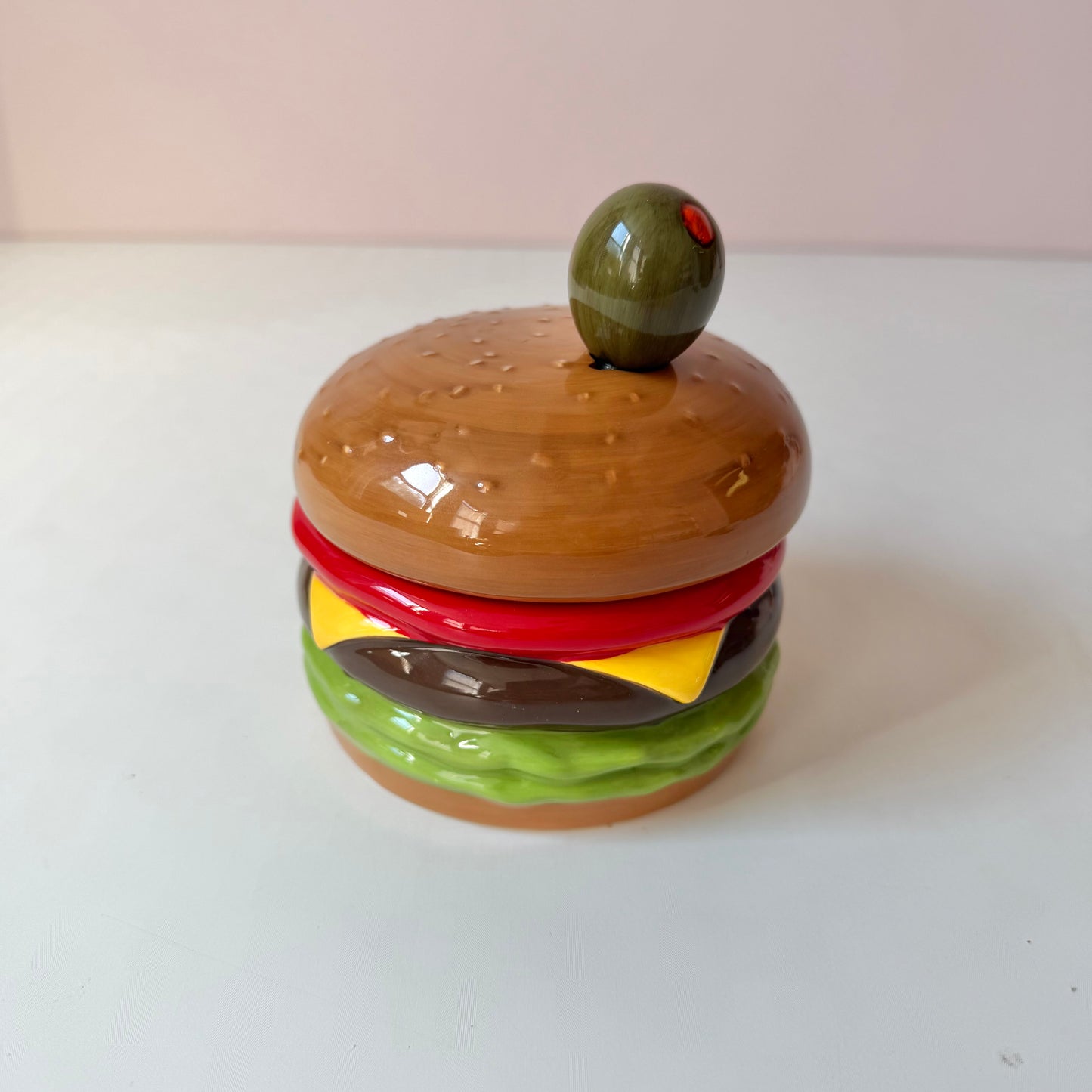 Vintage Cheese Burger Dip Bowl with Spreader