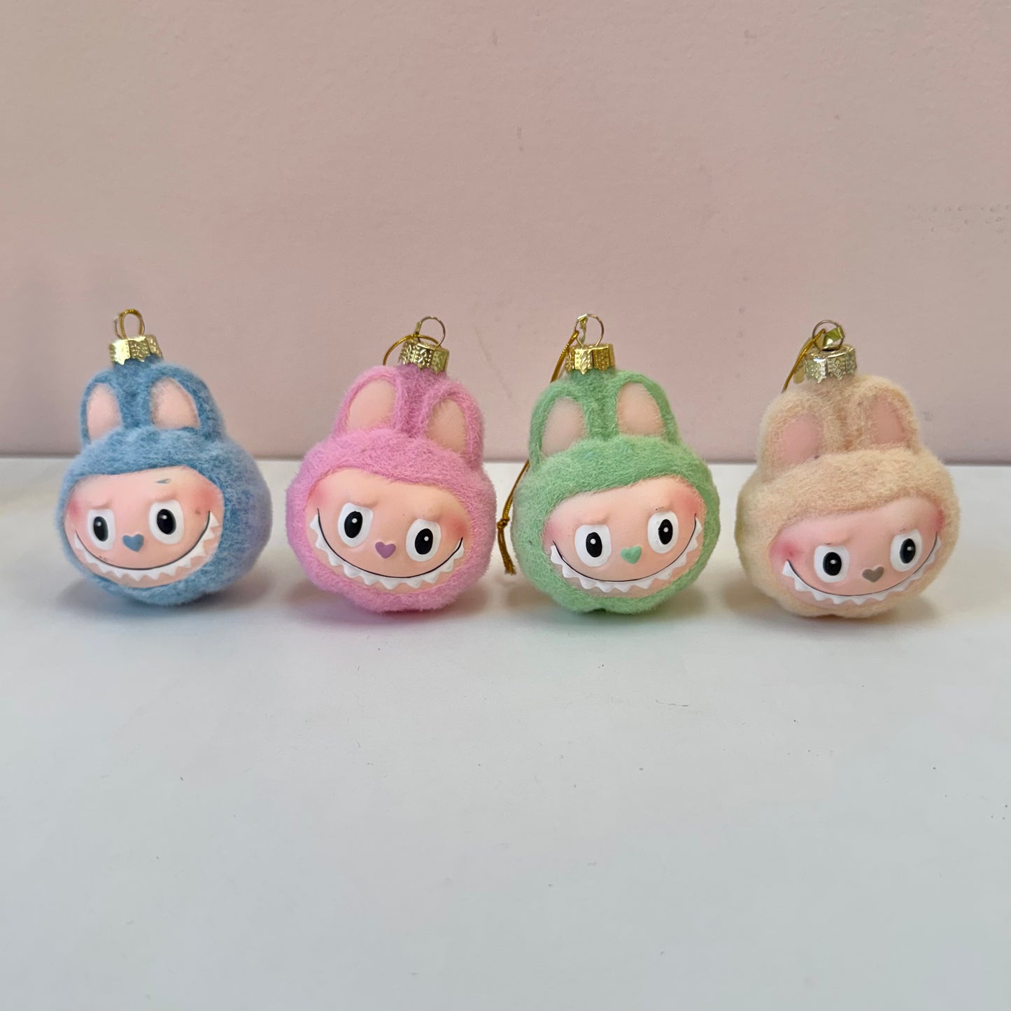 Fuzzy Labubu Style Monster Face Ornament