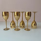 Vintage Set of 6 Brass Wine Goblets