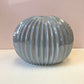 Vintage Pale Blue Opalescent Ribbed Vase