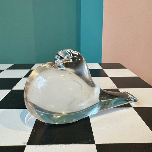 Vintage Crystal Pigeon Bird Figurine