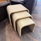 Set of 3 Vintage Cream Formica Waterfall Nesting Tables