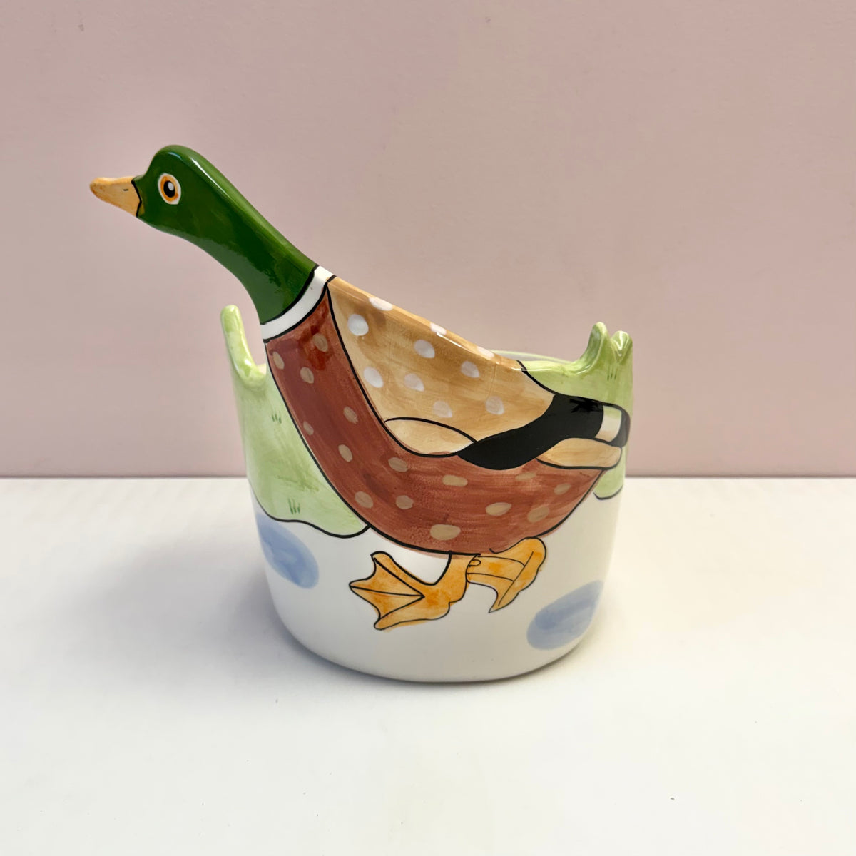 Vintage Hand Painted Duck Bowl/Planter by Sigma