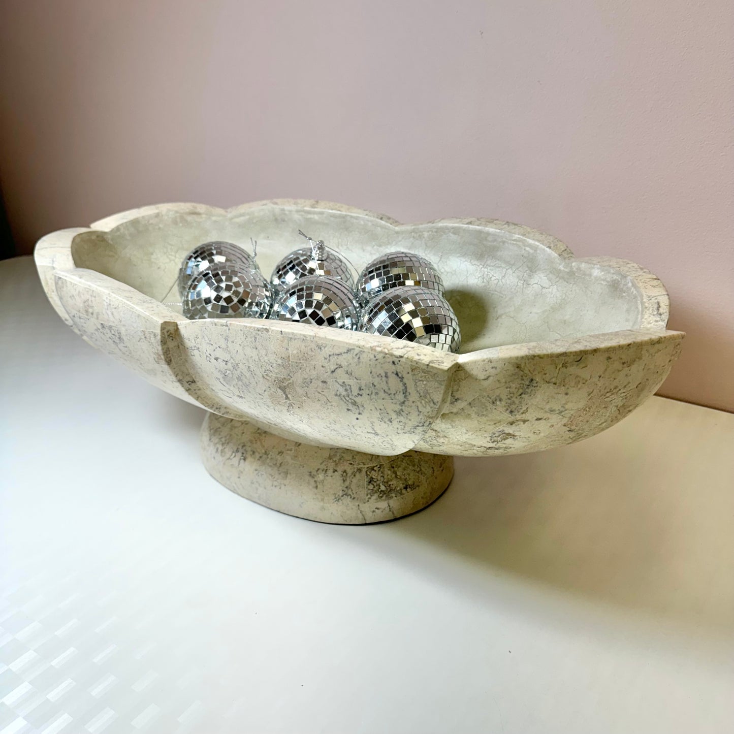 Vintage Large Tessellated Stone Bowl