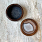 Vintage Circular Wood Box with Geode Lid