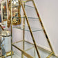 Vintage Asymmetrical Brass and Glass Etagere by DIA