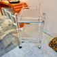 Vintage Lucite Two Tier Rolling Bar Cart