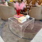 Vintage Square Lucite Coffee Table with Arch Base