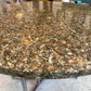 Vintage Abalone Shell Resin and Chrome Circular Dining Table