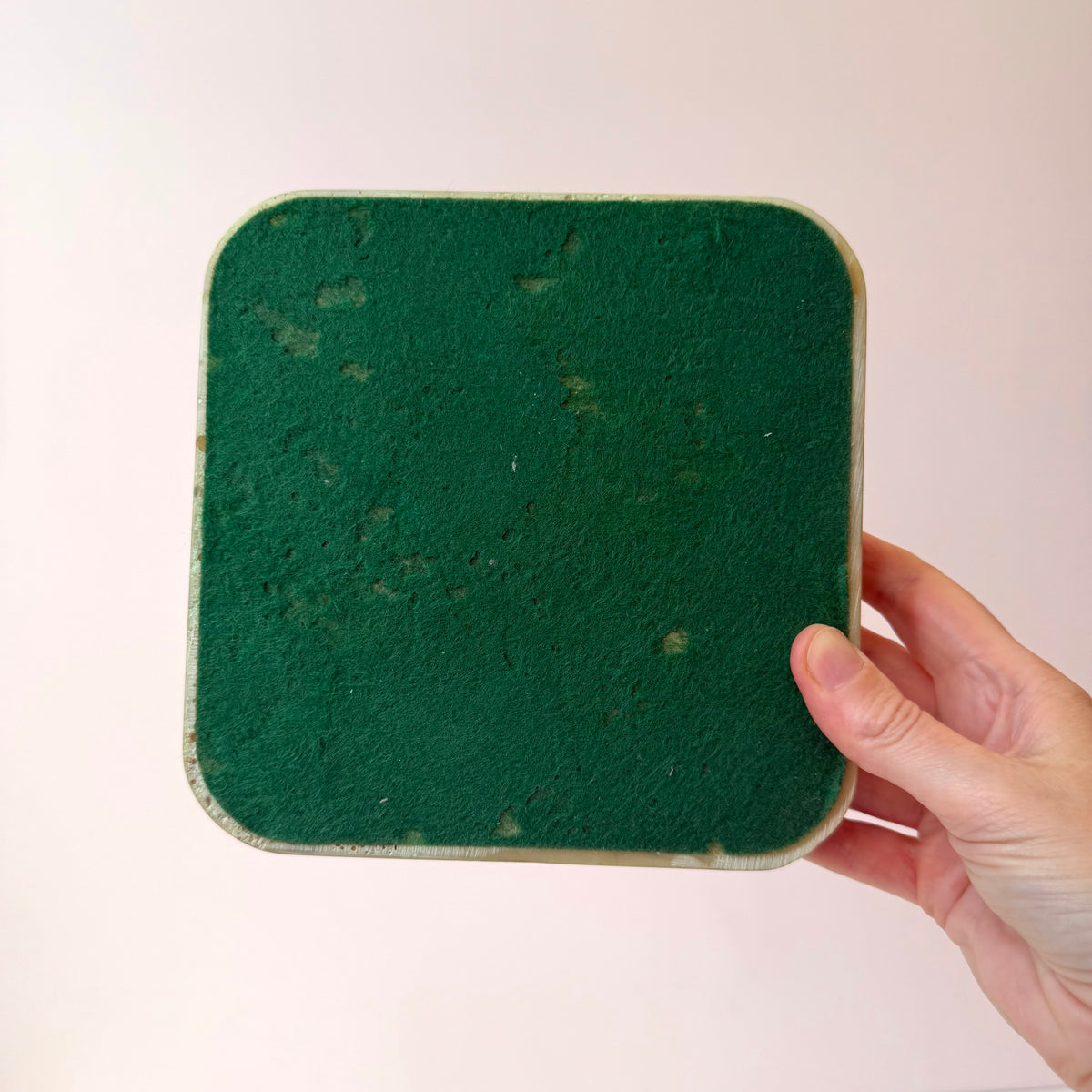 Vintage Chunky Faux Green Onyx Resin Ashtray