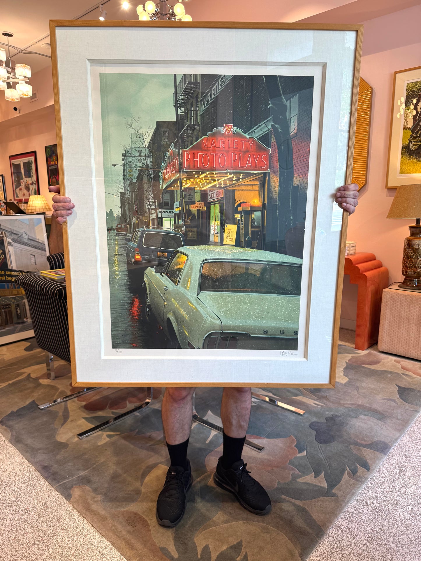 Vintage 1983 Signed Limited Edition Lithograph Titled "Variety Photoplays" by Davis Cone