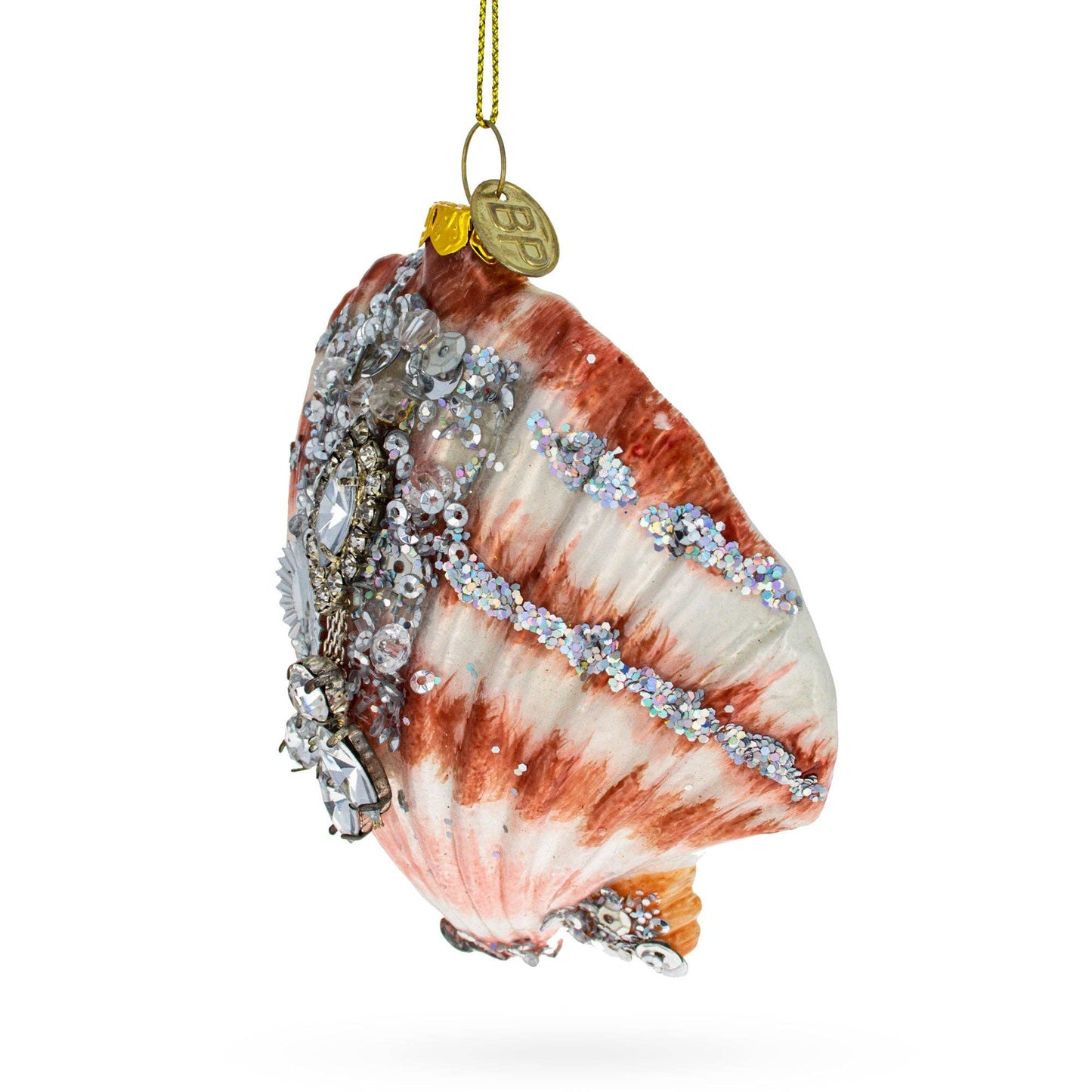 Sparkling Seashell Glass Ornament
