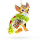 Taco Dog Glass Ornament