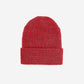 Simple Rib Knit Beanie: Red Grey