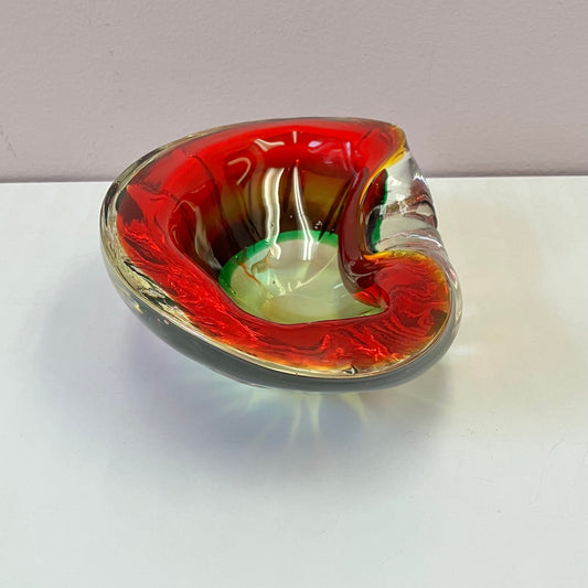 Vintage Murano style Red Glass Bowl/Ashtray