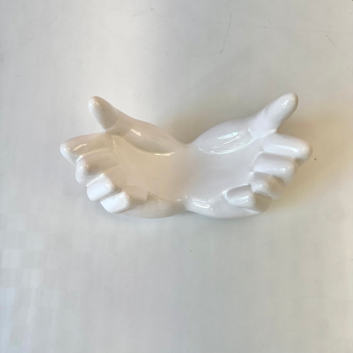 Vintage White Ceramic Hands Catchall