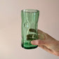 Vintage Set of 2 Hand Blown "Pinched" Glass Water Glasses
