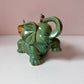 Vintage Green Ceramic Elephant Planter