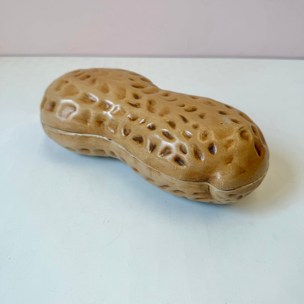 Vintage Lidded Ceramic Peanut Bowl