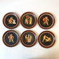 Vintage Set of 6 Terracotta Ancient Greek Replica Wall Plates