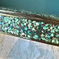 Antique Brass Box with Mosaic Turquoise Stone Design