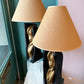 Vintage Gold and Black Abstract Female Male Lamp by FAIP