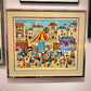 Framed Vintage ‘Park D’Amusement’ Limited Edition Serigraph by Claudine-Signed/Numbered