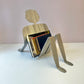 Vintage Postmodern Aluminum Man Magazine Rack by Fred Garbotz