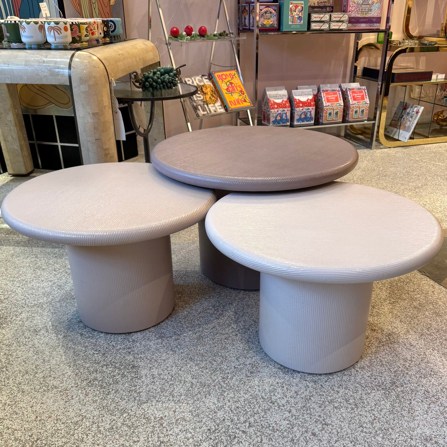 Set of 3 Vintage Nesting Mushroom Tables