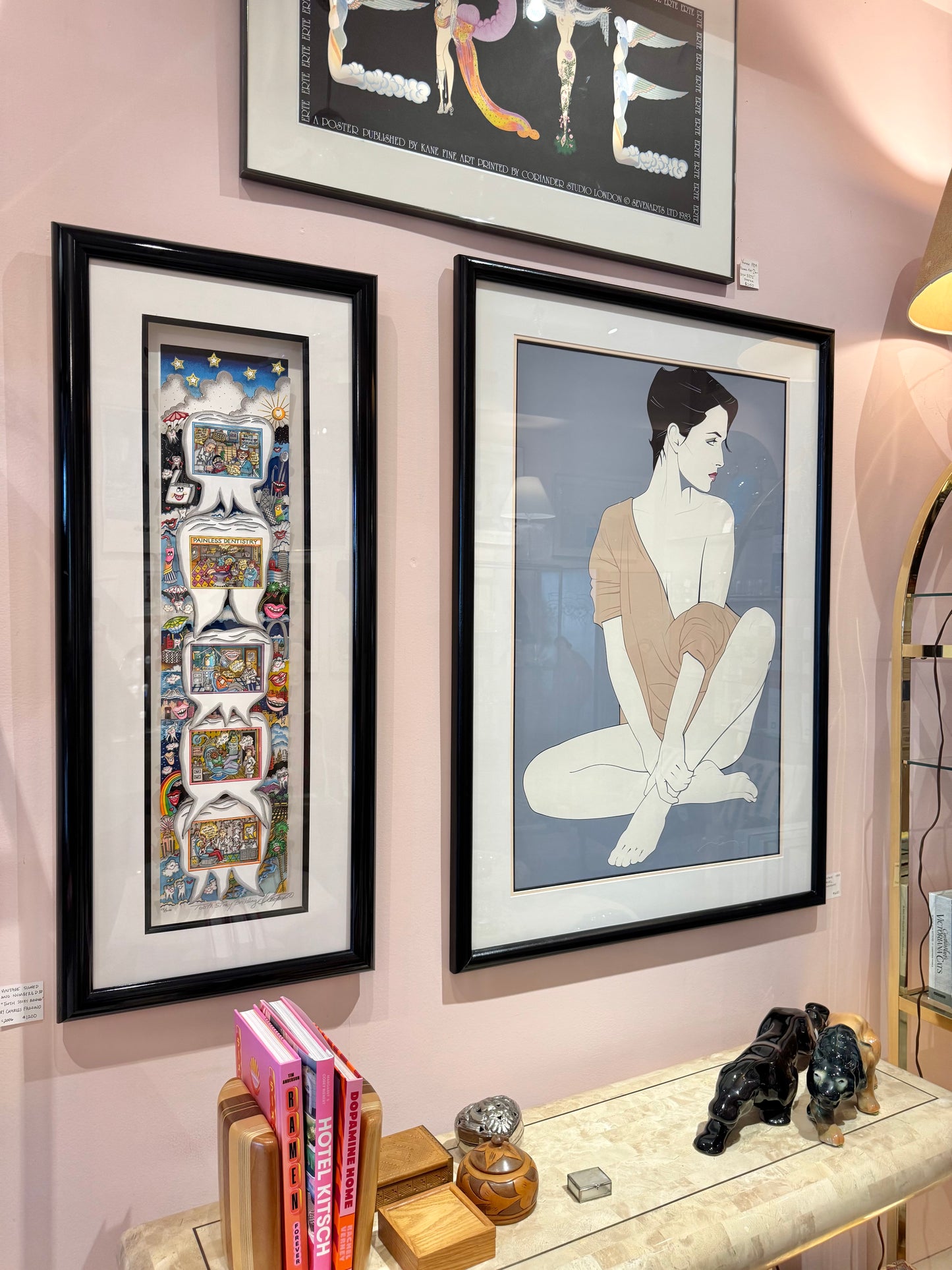 Vintage Framed Patrick Nagel Serigraph Titled "Commemorative #4"