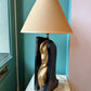 Vintage Gold and Black Abstract Female Male Lamp by FAIP