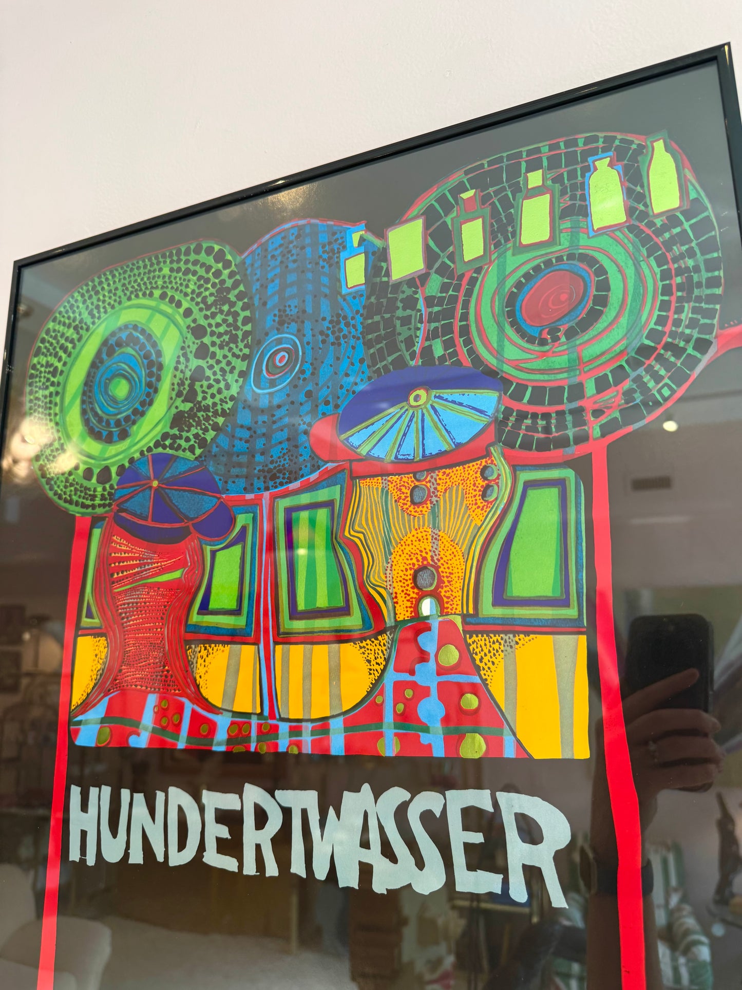 Vintage Hundertwasser Original Framed Museum Poster 1975