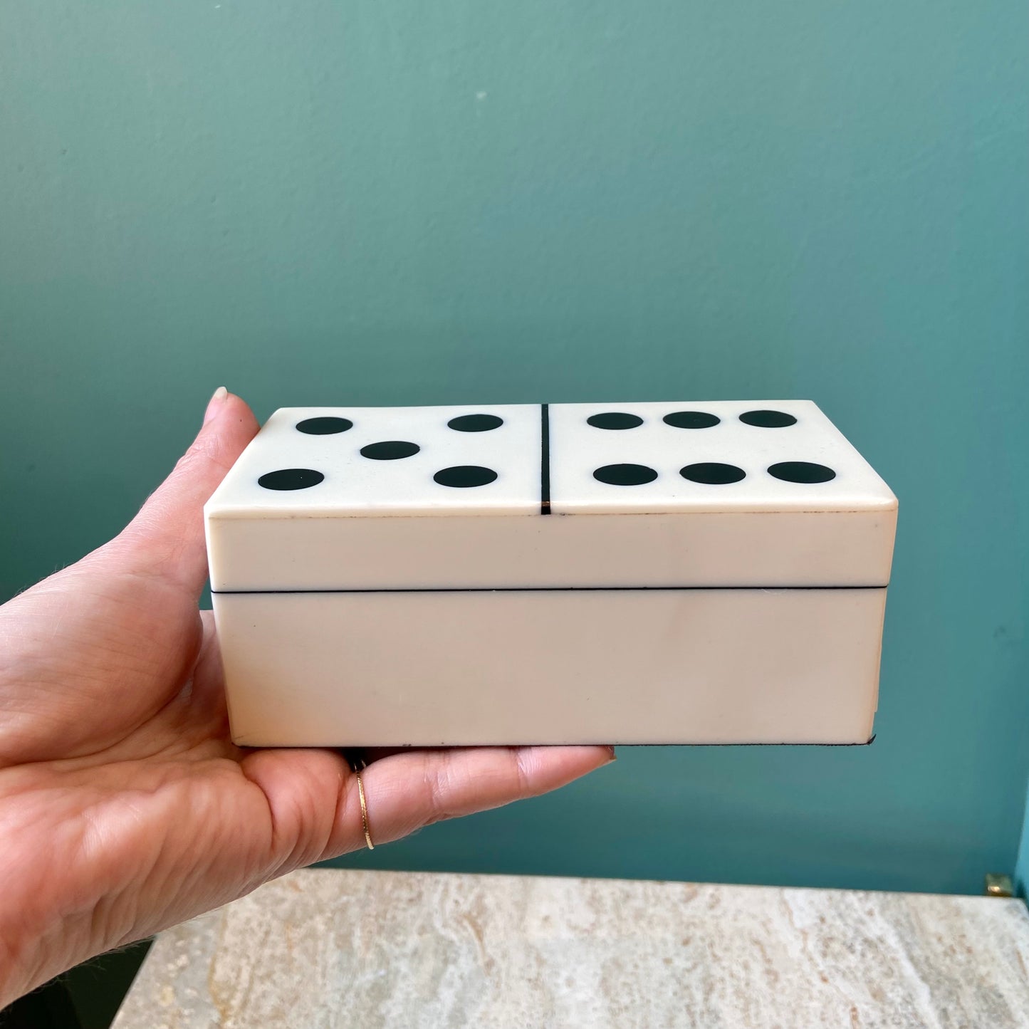 White Small Resin Domino Box