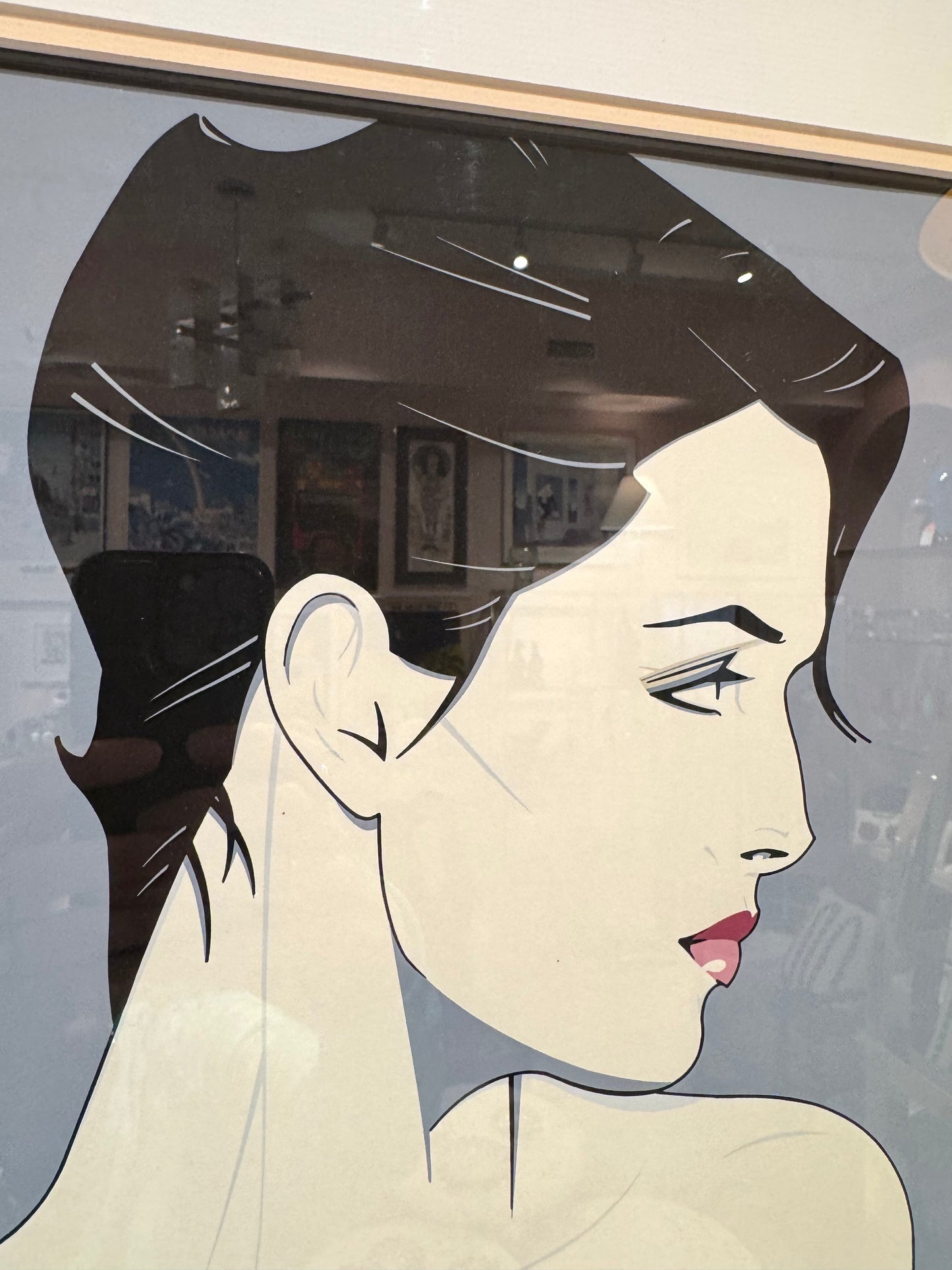 Vintage Framed Patrick Nagel Serigraph Titled "Commemorative #4"