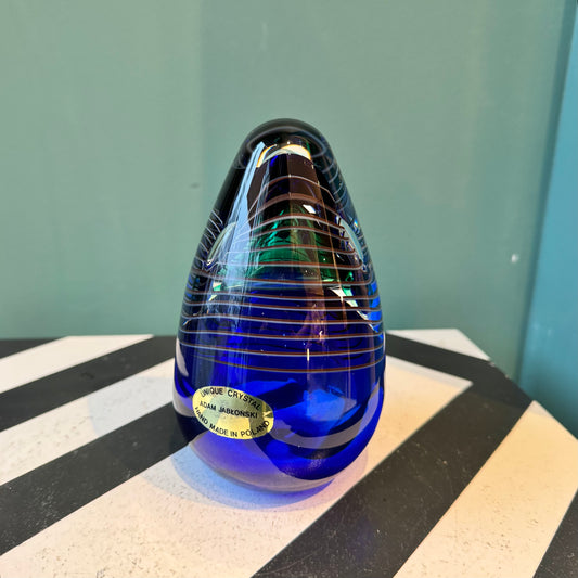 Vintage Hand Blown Crystal  Paperweight