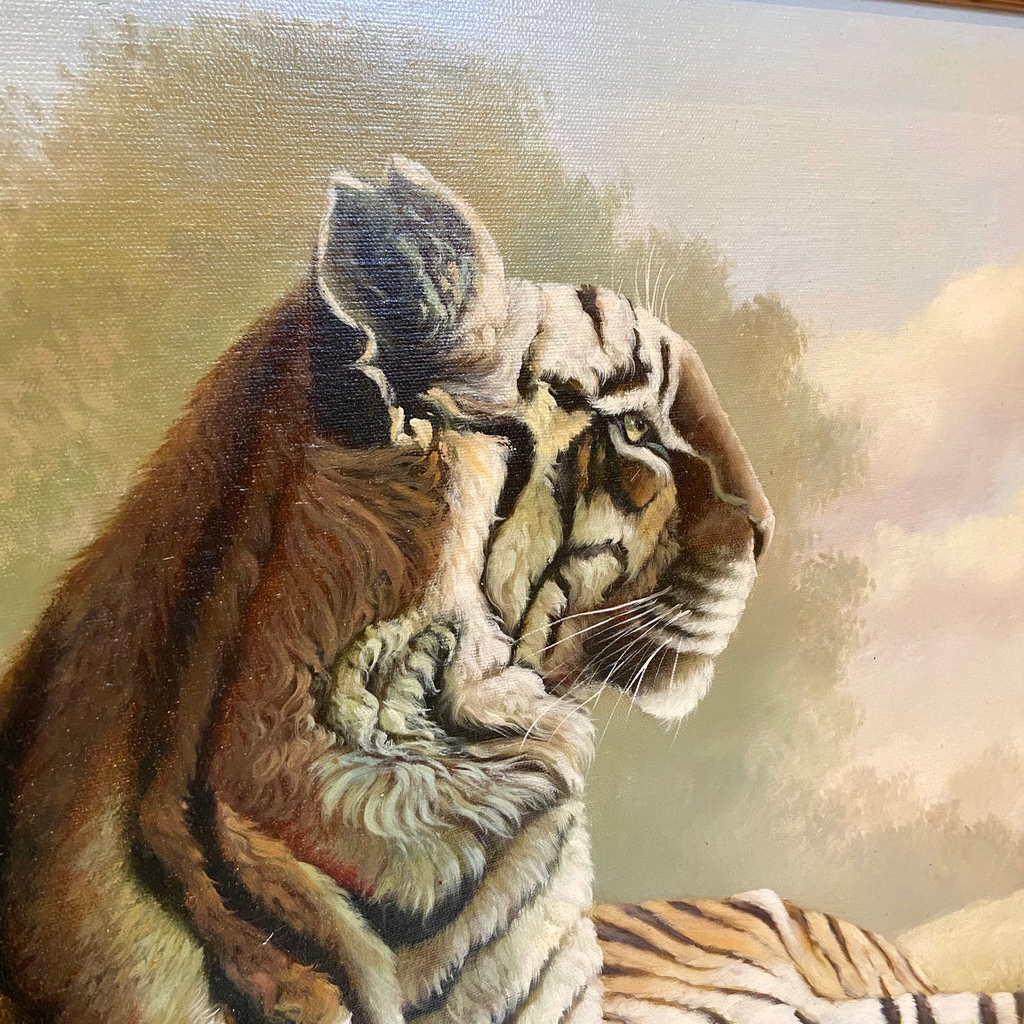 Framed Vintage Bengal Tiger Artwork