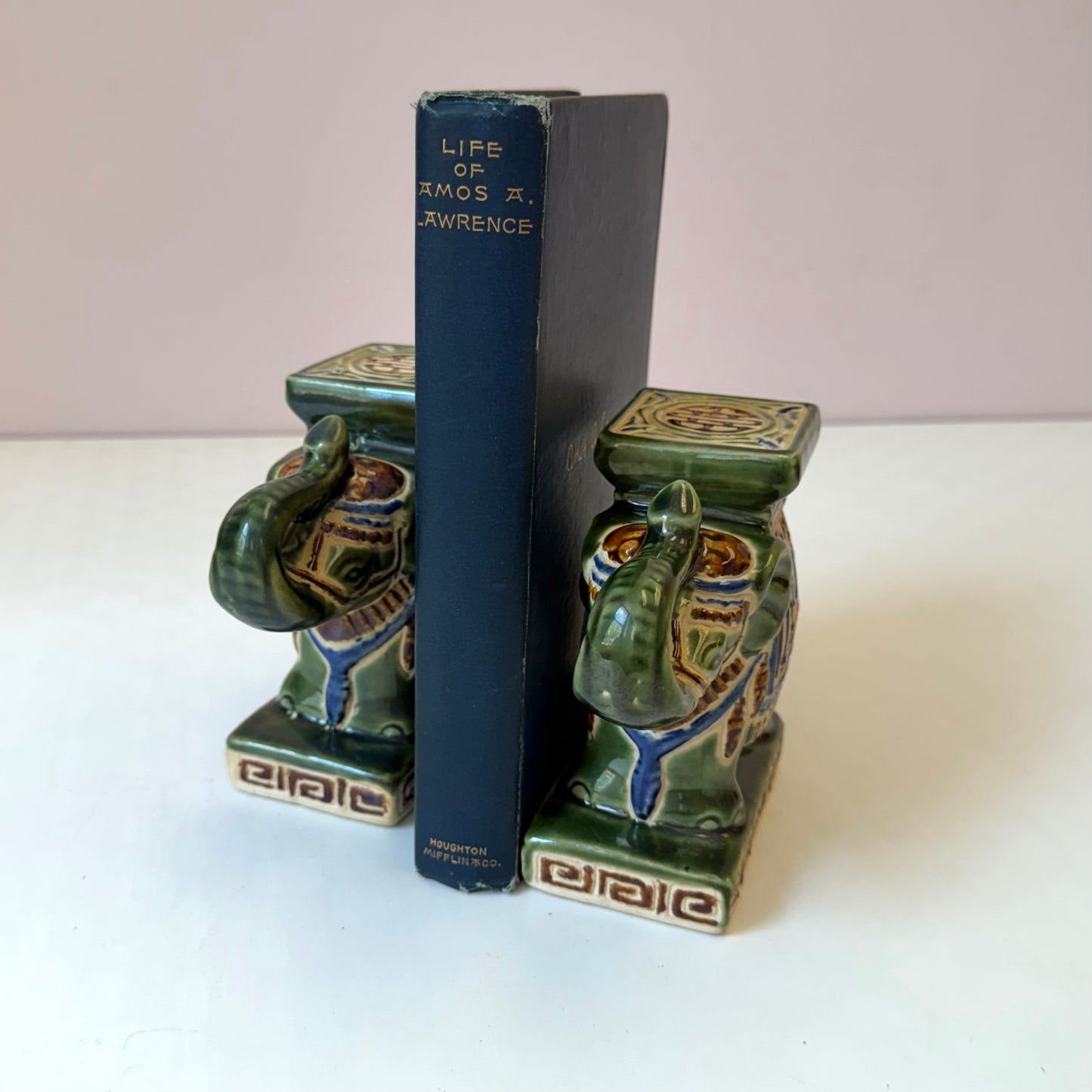 Vintage Chinoiserie Elephant Bookends