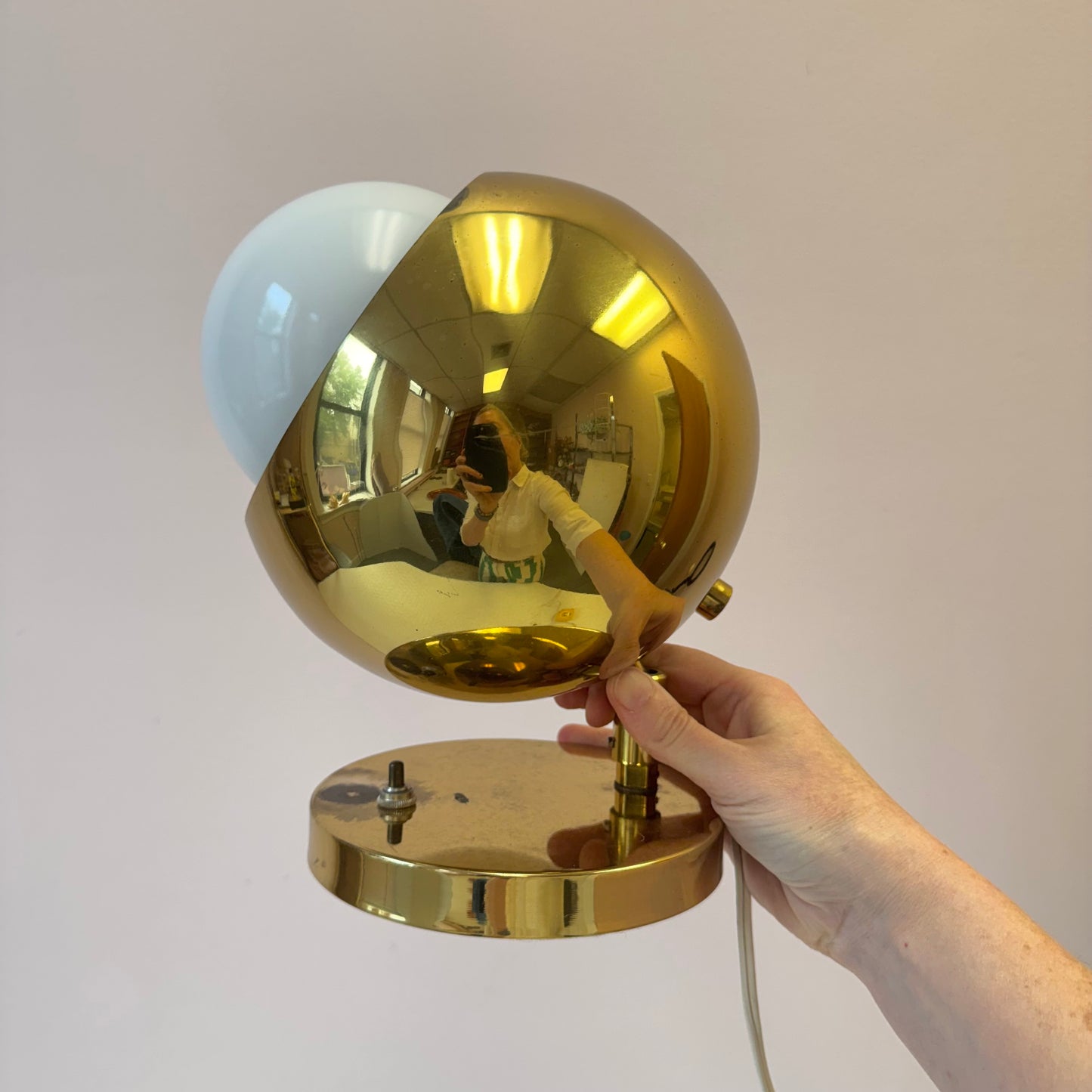 Vintage Brass Space Age Eyeball Lamp